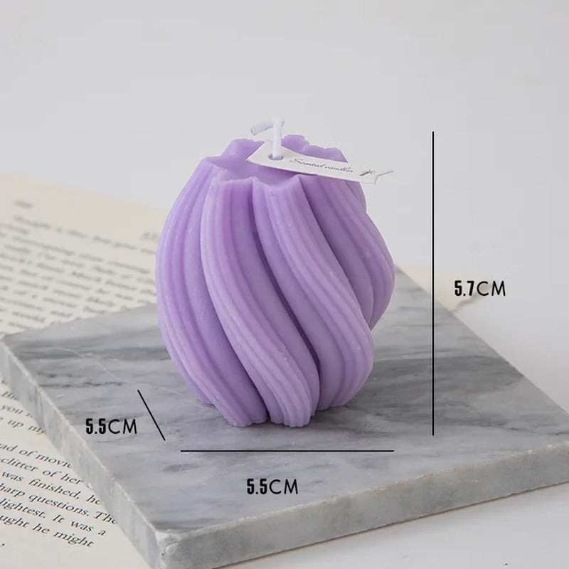 3D Swirl Scented Candles Aesthetic Unique Spiral Curve Aromatic Home Decorative Candles Smokeless in Colored Room Decor