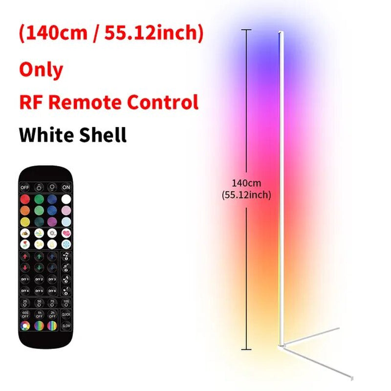 Living Room Dimmable RGB Corner Floor Lamp 140Cm Stand Smart APP LED Mood Light for Bedroom Nordic Home Decor Interior Lighting