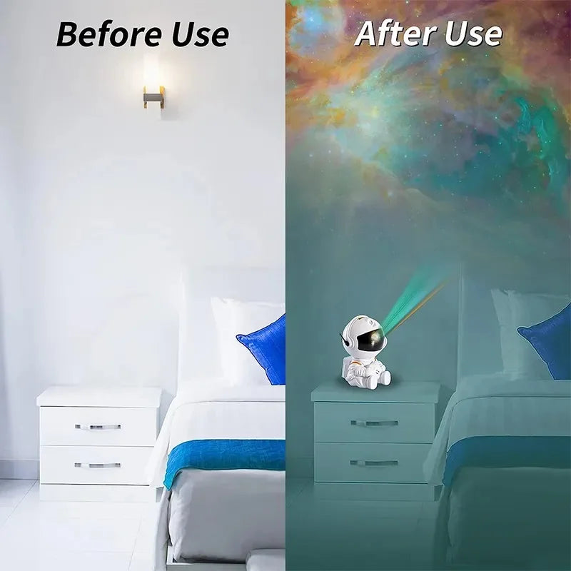 Starry Sky Projector LED Night Light, Astronaut Lamp Star Light, Rotation Ceiling Lamp Decoration for Bedroom Decor Gift