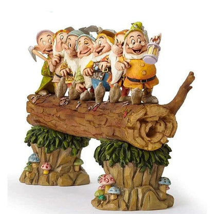 Snow White and the Seven Dwarfs Tree Gnome Statues Courtyard Home Outdoor Garden Decoration Dwarf Ornaments Kids Gifts