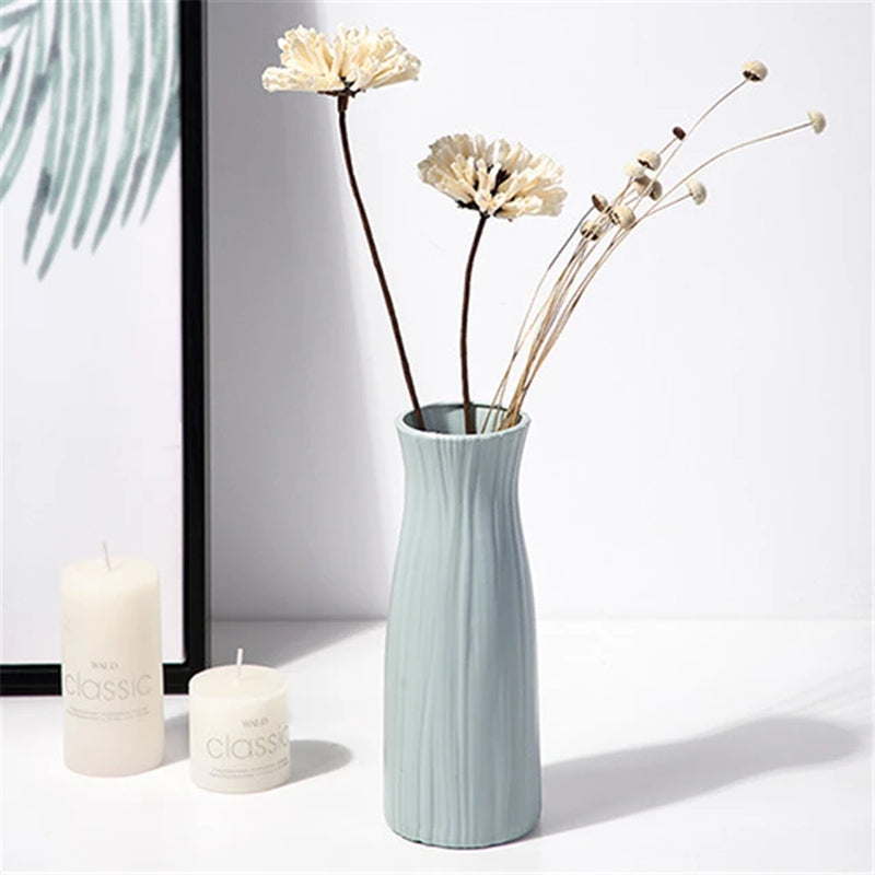 Home Nordic Plastic Vase Simple Small Fresh Flower Pot Storage Bottle for Flowers Living Room Modern Home Decoration Ornaments