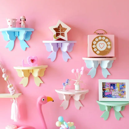 Butterfly Knot Style Wall Decoration Storage Shelf No Punch DIY Living Room Bedroom Wall Hanging Toy Model Display Shelf