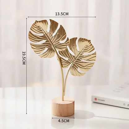 Nordic Style Iron Art Ginkgo Leaf Decoration Creative Home Living Room Entrance and Wine Cabinet Light Luxury Metal Crafts