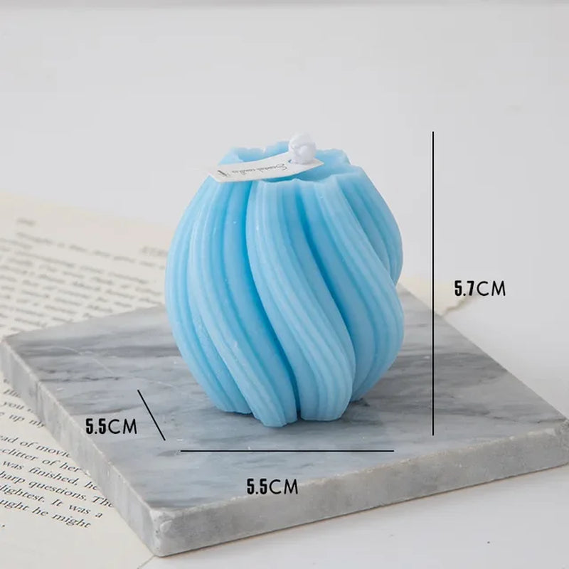 3D Swirl Scented Candles Aesthetic Unique Spiral Curve Aromatic Home Decorative Candles Smokeless in Colored Room Decor