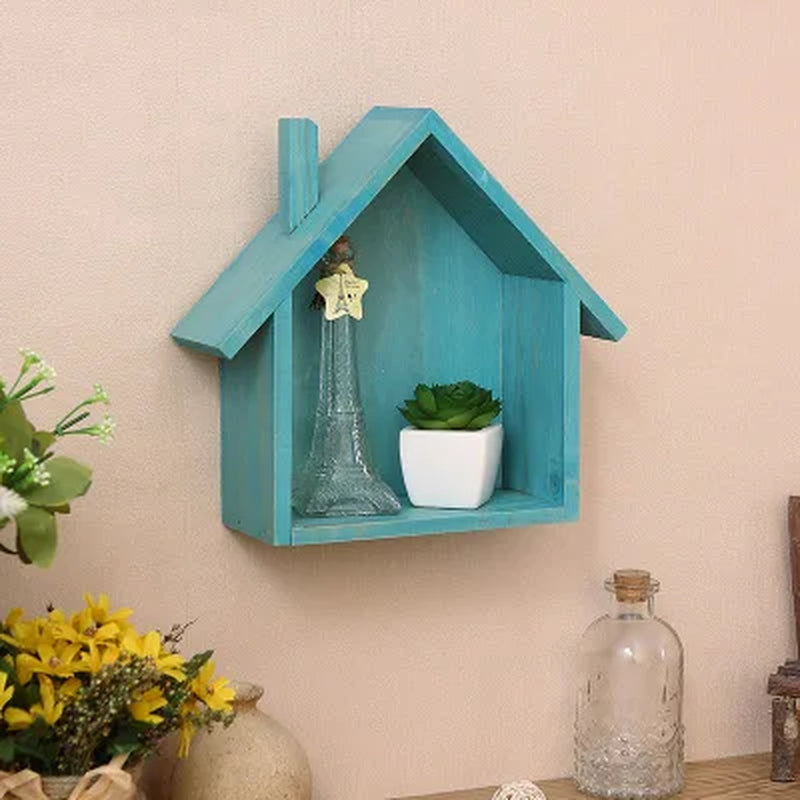 Wall Decoration Log Cabin Shop Colorful Small House Decoration Wall Hanging Shelving Kids Room Shelf Decorative