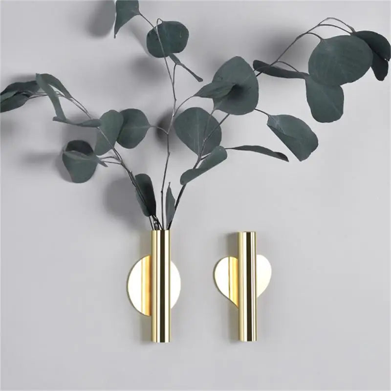 Wall Mount Flower Vase Tube Decorative Vases Modern Nordic Style Plants Holder Rack Wall Hanging Wedding Ornaments for Home Room