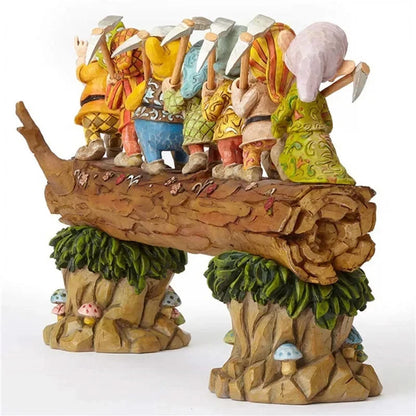 Snow White and the Seven Dwarfs Tree Gnome Statues Courtyard Home Outdoor Garden Decoration Dwarf Ornaments Kids Gifts