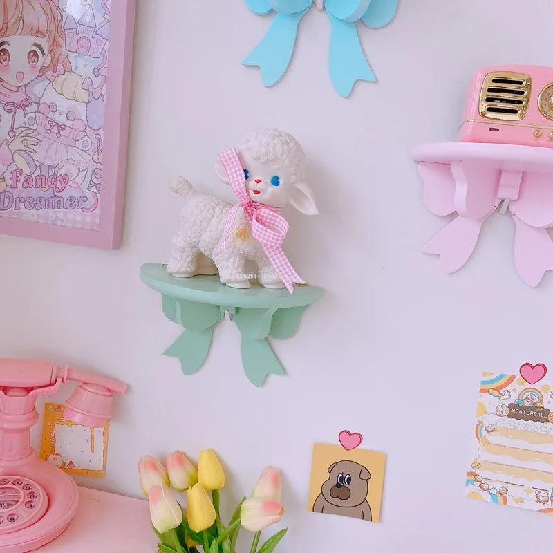 Butterfly Knot Style Wall Decoration Storage Shelf No Punch DIY Living Room Bedroom Wall Hanging Toy Model Display Shelf