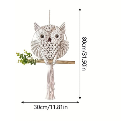 Woven Owl Macrame Room Decor Handmade Boho Hanging Home Decorations Children&