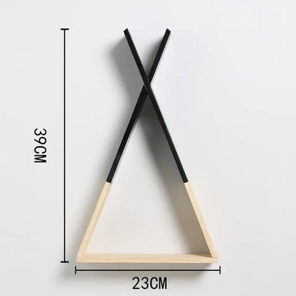 Wall Decorative Shelves Triangle Wooden Shelf Kids Room Decor Living Room Wall Decor Crafts Storage Holder