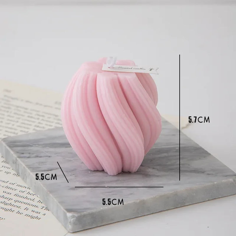 3D Swirl Scented Candles Aesthetic Unique Spiral Curve Aromatic Home Decorative Candles Smokeless in Colored Room Decor