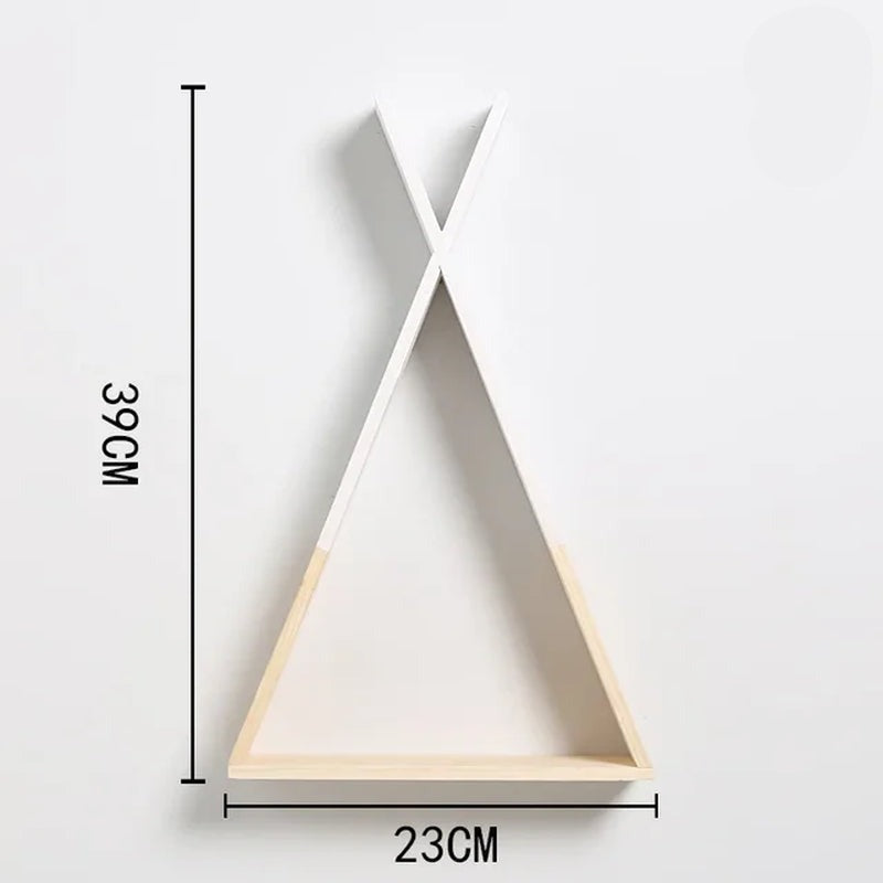 Wall Decorative Shelves Triangle Wooden Shelf Kids Room Decor Living Room Wall Decor Crafts Storage Holder