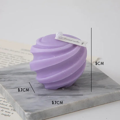 3D Swirl Scented Candles Aesthetic Unique Spiral Curve Aromatic Home Decorative Candles Smokeless in Colored Room Decor