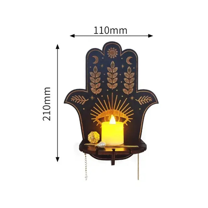 New Crystal Decorative Shelf Wooden Carving Pattern Handicraft Crystal Rack Home Candle Holder Decor Crystal Display Stand Craft