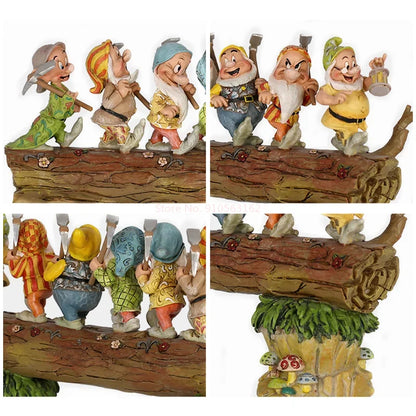 Snow White and the Seven Dwarfs Tree Gnome Statues Courtyard Home Outdoor Garden Decoration Dwarf Ornaments Kids Gifts