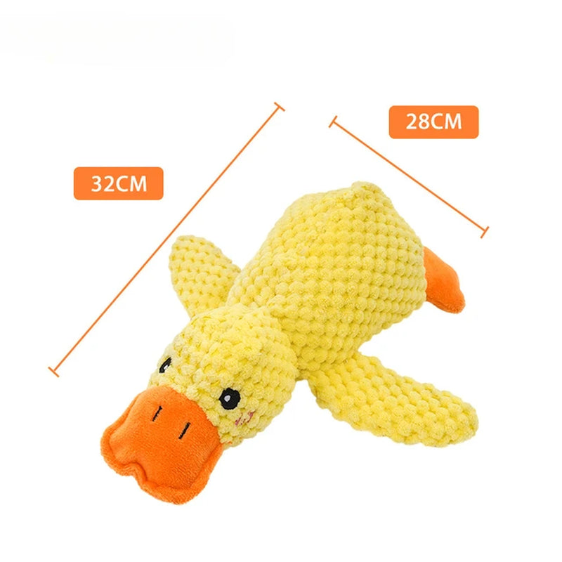 Pet Plush Toy Dog Calming Duck Stuffed Duck Toys Chew Toy Durable Squeaky for Puppy Pet Teeth Cleaning Chew Toy Pet Supplies