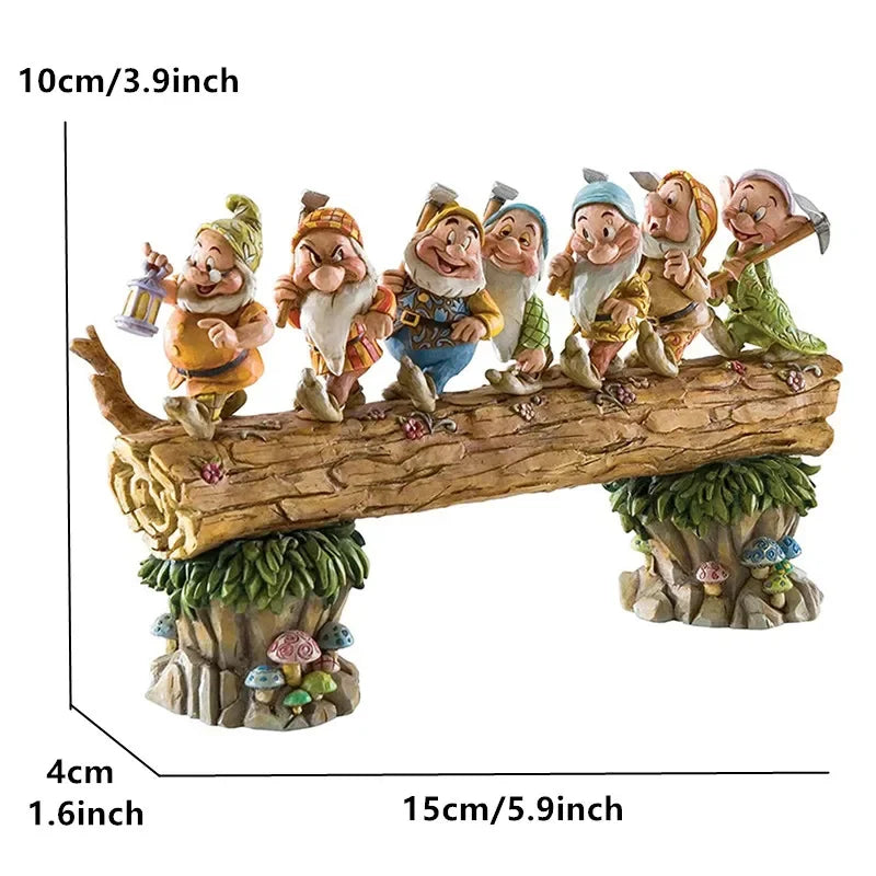 Snow White and the Seven Dwarfs Tree Gnome Statues Courtyard Home Outdoor Garden Decoration Dwarf Ornaments Kids Gifts