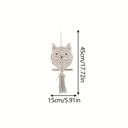 Woven Owl Macrame Room Decor Handmade Boho Hanging Home Decorations Children&