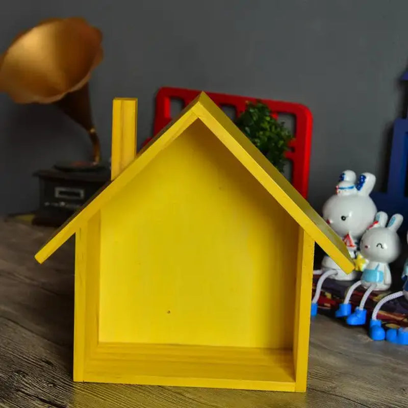 Wall Decoration Log Cabin Shop Colorful Small House Decoration Wall Hanging Shelving Kids Room Shelf Decorative