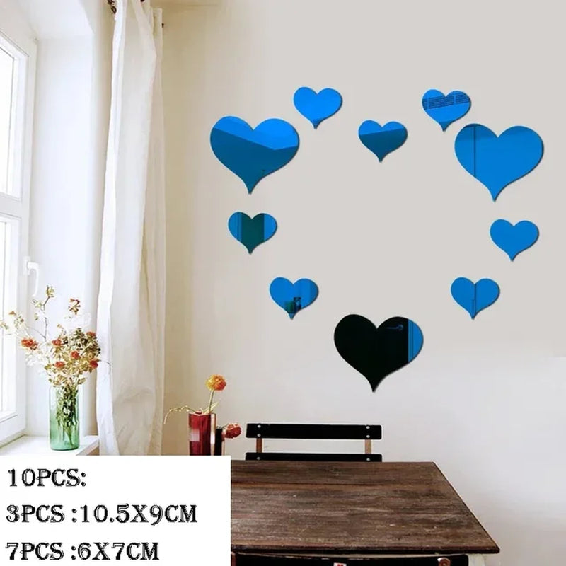 3D Circular Mirror Wall Sticker Self-Adhesive Acrylic Mirror Decals DIY Office Living Room Bedroom Decoration Art Wall Stickers