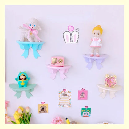 Butterfly Knot Style Wall Decoration Storage Shelf No Punch DIY Living Room Bedroom Wall Hanging Toy Model Display Shelf