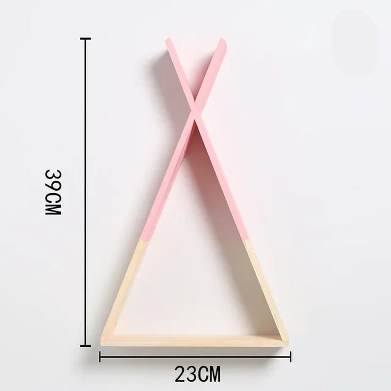 Wall Decorative Shelves Triangle Wooden Shelf Kids Room Decor Living Room Wall Decor Crafts Storage Holder