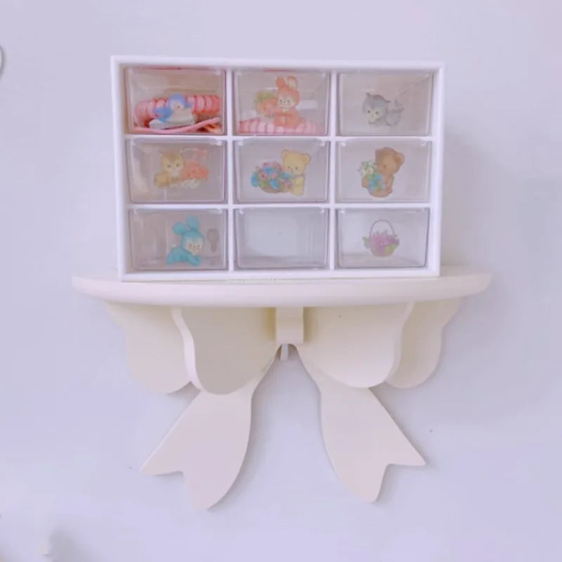 Butterfly Knot Style Wall Decoration Storage Shelf No Punch DIY Living Room Bedroom Wall Hanging Toy Model Display Shelf