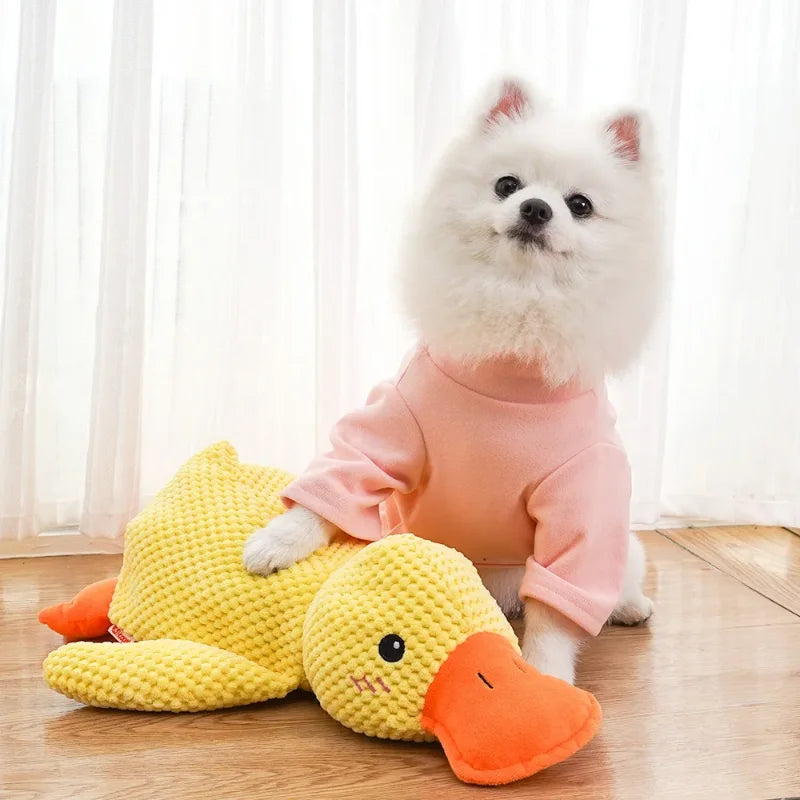 Pet Plush Toy Dog Calming Duck Stuffed Duck Toys Chew Toy Durable Squeaky for Puppy Pet Teeth Cleaning Chew Toy Pet Supplies